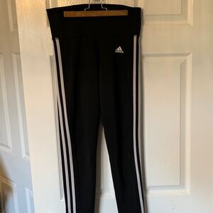 adidas Black Track Pants with White Side Stripes